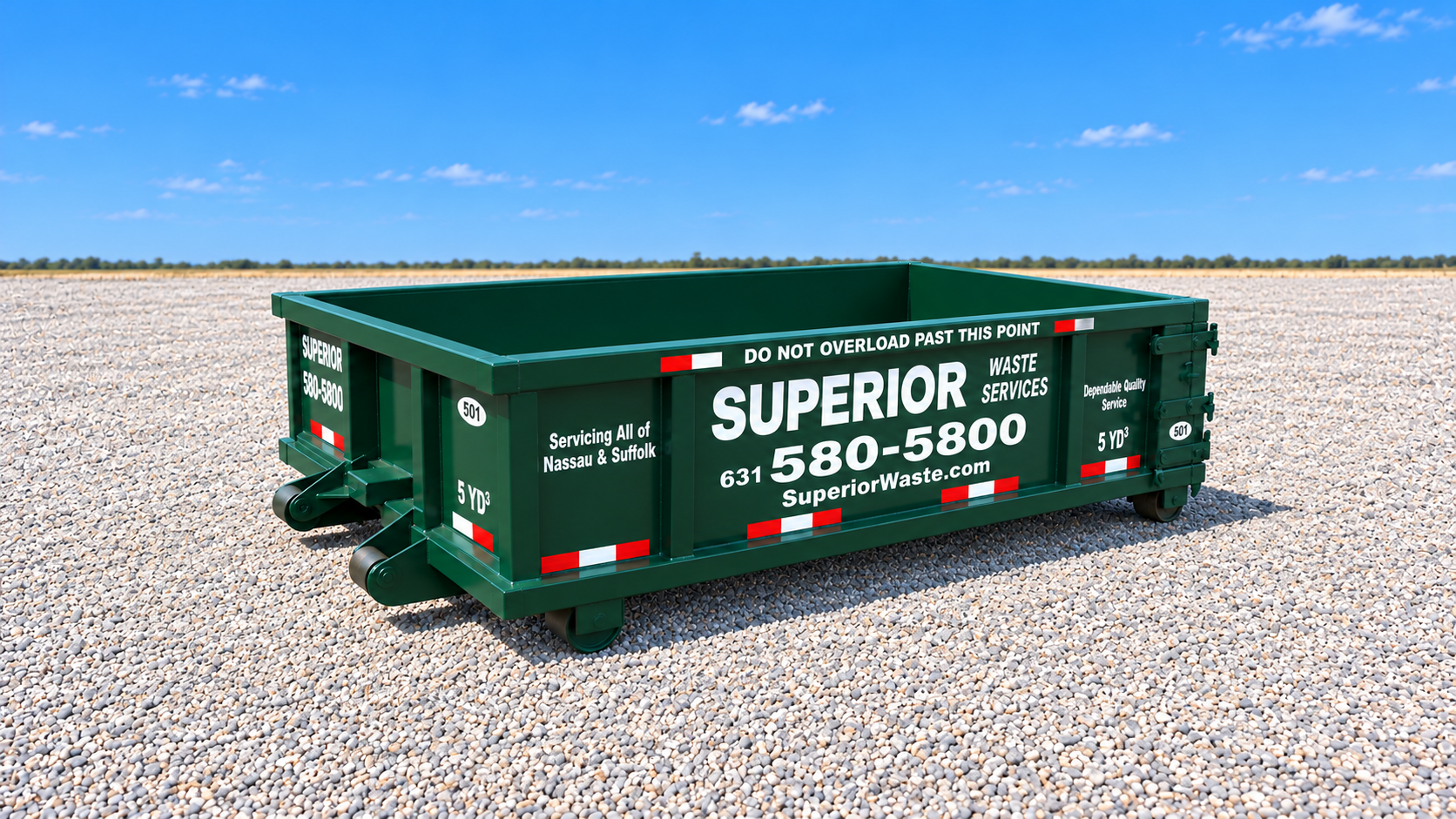 Superior Waste 5 yard roll-off dumpster at the Holbrook yard