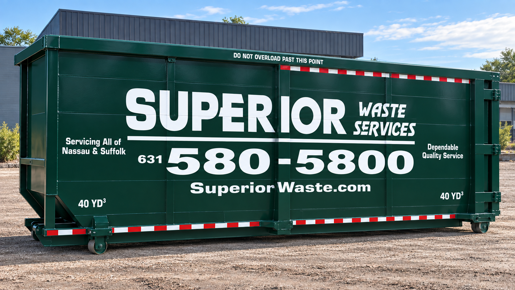 Superior Waste 40 yard roll-off dumpster at the Holbrook yard