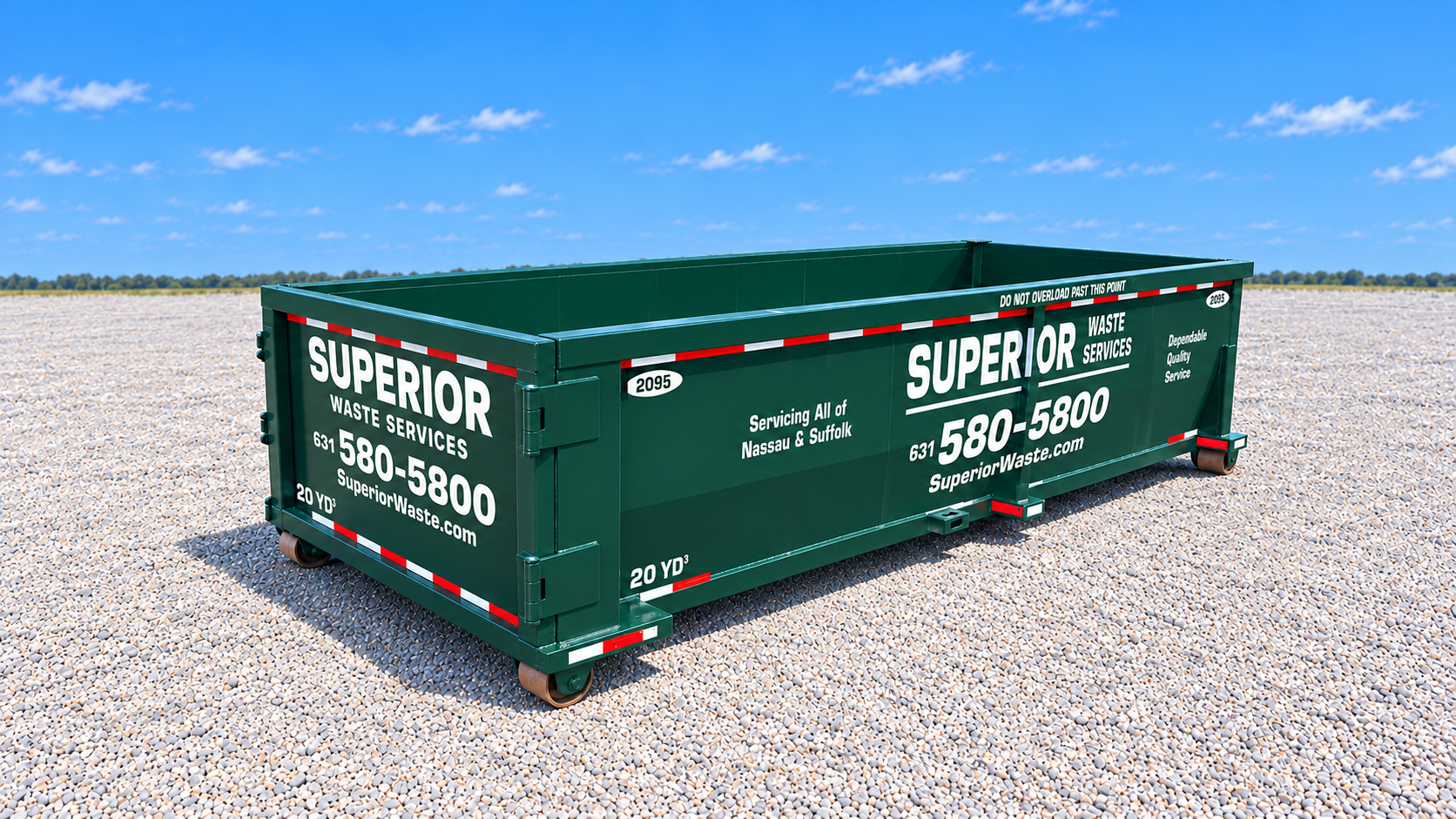 Superior Waste 20 yard roll-off dumpster at the Holbrook yard