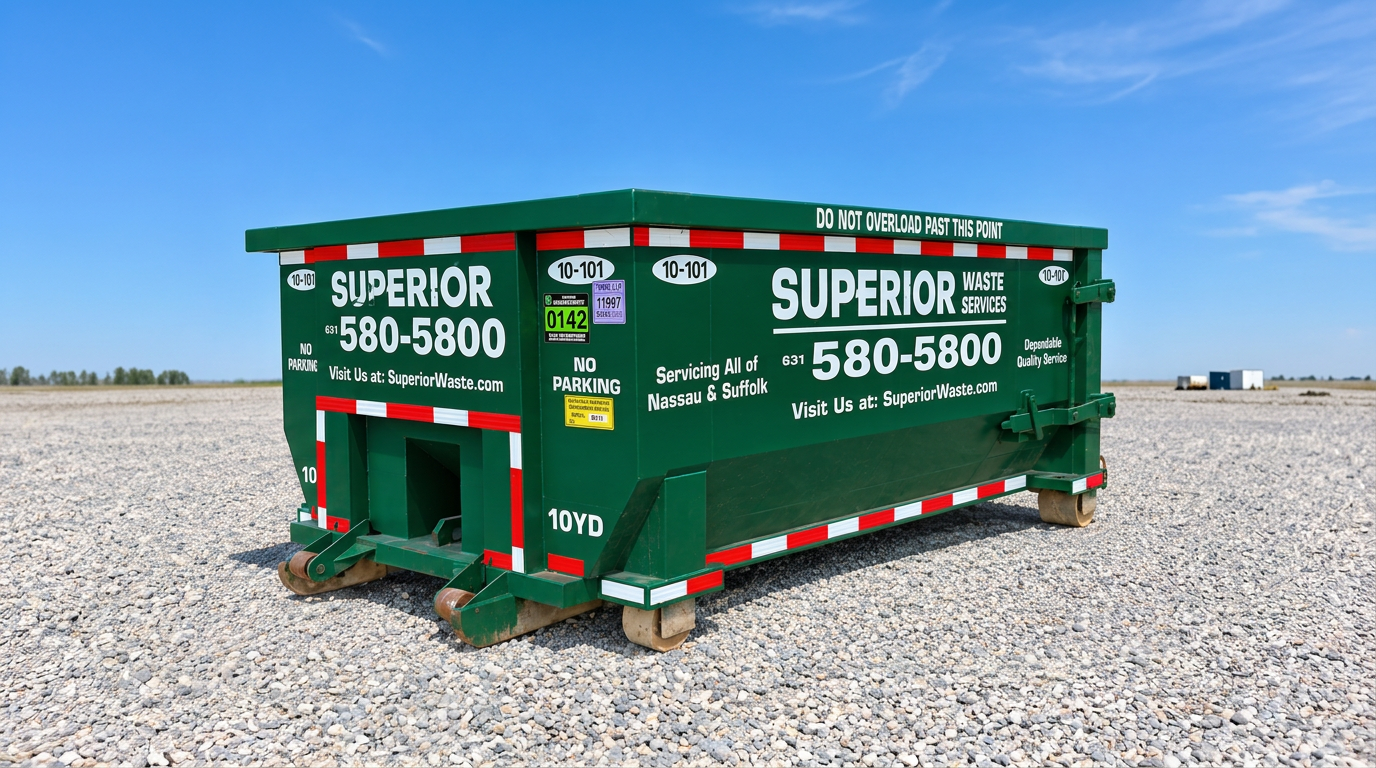 Superior Waste 10 yard roll-off dumpster at the Holbrook yard