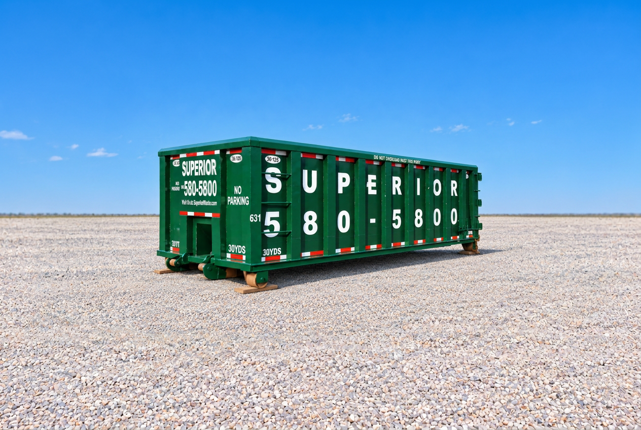 Superior Waste 30 yard roll-off dumpster at the Holbrook yard